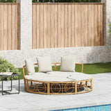 vidaXL Loungebed met luifel en kussens poly rattan zwart
