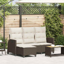 vidaXL Adjustable Garden Sofa with Cushions L-shaped Poly Rattan Black