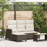 vidaXL Adjustable Garden Sofa with Cushions L-shaped Poly Rattan Black