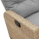 vidaXL Adjustable Garden Sofa with Cushions L-shaped Poly Rattan Black