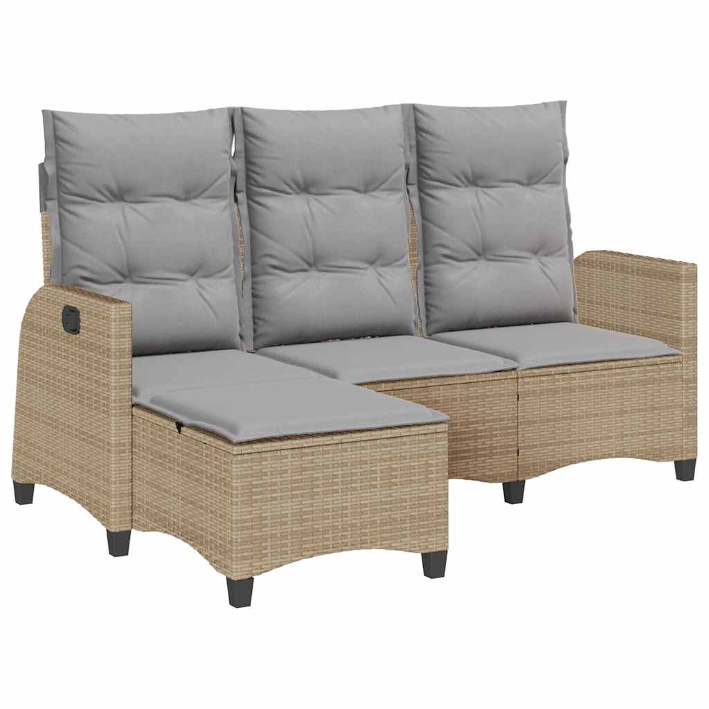 vidaXL Adjustable Garden Sofa with Cushions L-shaped Poly Rattan Black