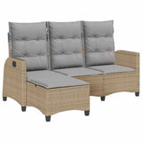 vidaXL Adjustable Garden Sofa with Cushions L-shaped Poly Rattan Black
