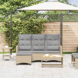 vidaXL Adjustable Garden Sofa with Cushions L-shaped Poly Rattan Black