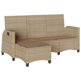 vidaXL Adjustable Garden Sofa with Cushions L-shaped Poly Rattan Black