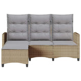 vidaXL Adjustable Garden Sofa with Cushions L-shaped Poly Rattan Black