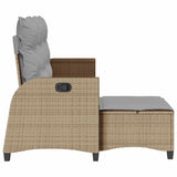 vidaXL Adjustable Garden Sofa with Cushions L-shaped Poly Rattan Black