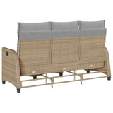 vidaXL Adjustable Garden Sofa with Cushions L-shaped Poly Rattan Black