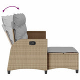 vidaXL Adjustable Garden Sofa with Cushions L-shaped Poly Rattan Black