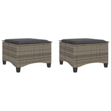 vidaXL Tuinkrukken met kussens 2 st 55x55x36 cm poly rattan zwart