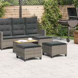 vidaXL Tuinkrukken met kussens 2 st 55x55x36 cm poly rattan zwart