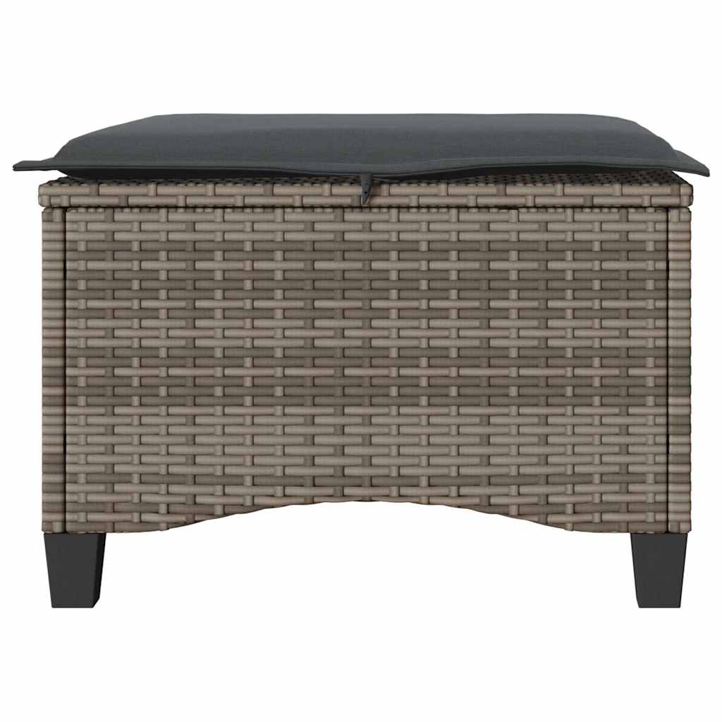 vidaXL Tuinkrukken met kussens 2 st 55x55x36 cm poly rattan zwart