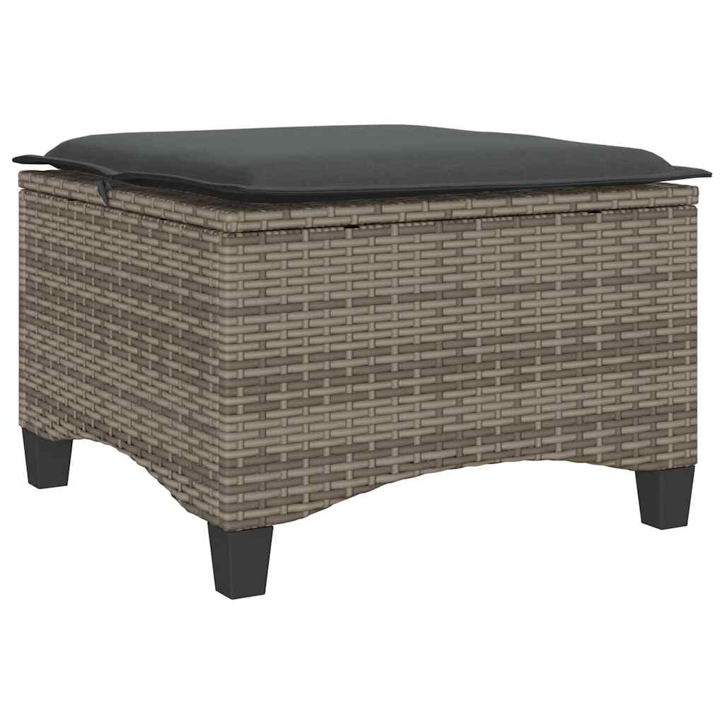 vidaXL Tuinkrukken met kussens 2 st 55x55x36 cm poly rattan zwart