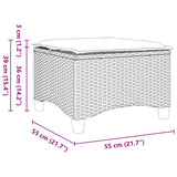 vidaXL Tuinkrukken met kussens 2 st 55x55x36 cm poly rattan zwart