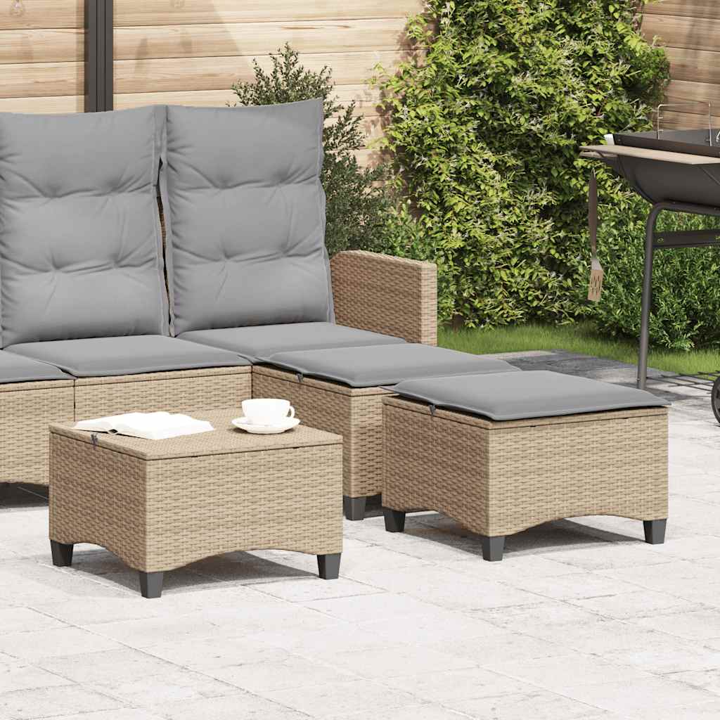 vidaXL Tuinkrukken met kussens 2 st 55x55x36 cm poly rattan zwart