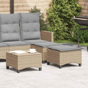vidaXL Tuinkrukken met kussens 2 st 55x55x36 cm poly rattan zwart