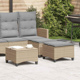 vidaXL Tuinkrukken met kussens 2 st 55x55x36 cm poly rattan zwart