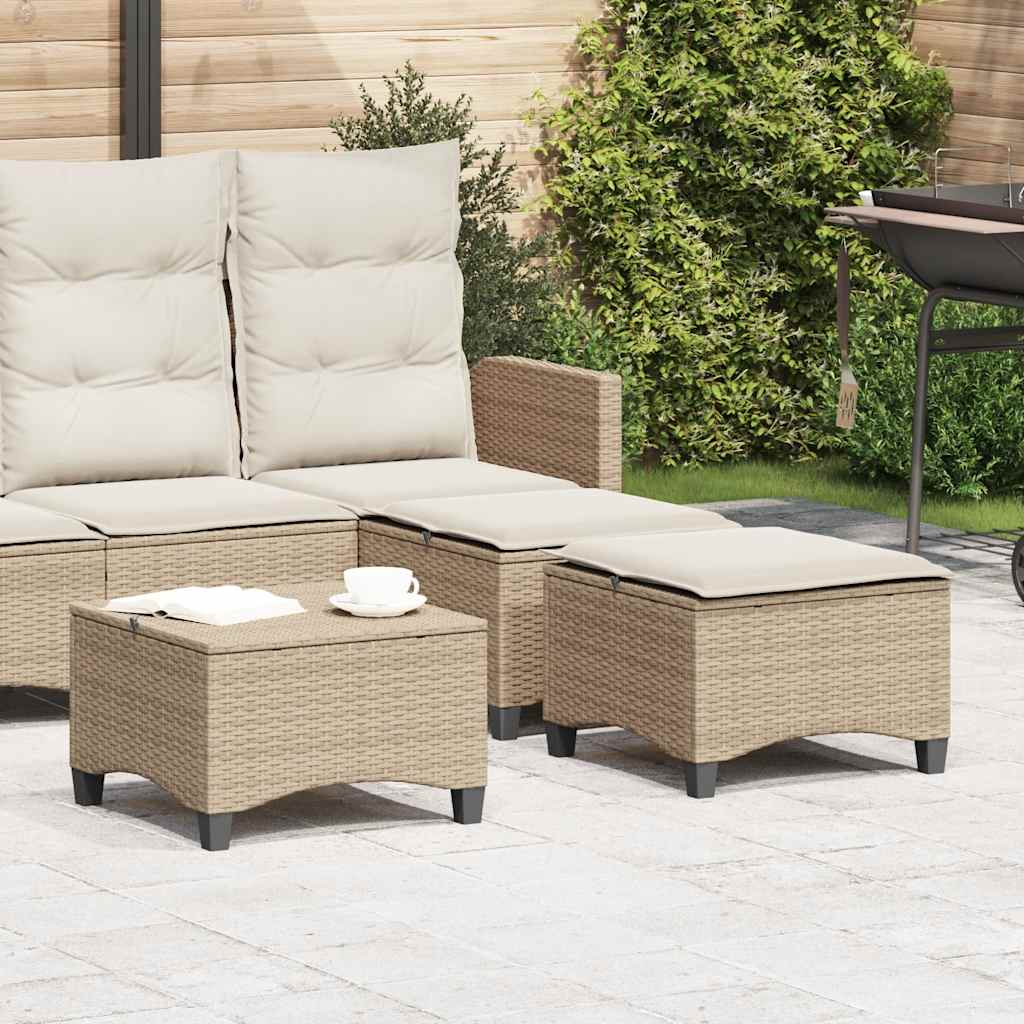 vidaXL Tuinkrukken met kussens 2 st 55x55x36 cm poly rattan zwart