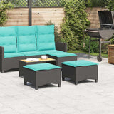 vidaXL Tuinkrukken met kussens 2 st 55x55x36 cm poly rattan zwart