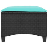 vidaXL Tuinkrukken met kussens 2 st 55x55x36 cm poly rattan zwart