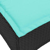 vidaXL Tuinkrukken met kussens 2 st 55x55x36 cm poly rattan zwart