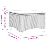 vidaXL Tuinkrukken met kussens 2 st 55x55x36 cm poly rattan zwart