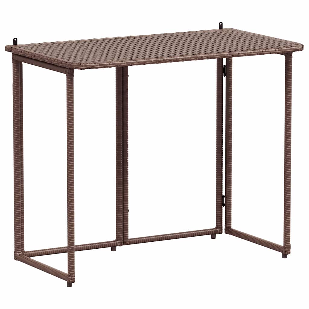 vidaXL Tuintafel inklapbaar 90x51x75 cm poly rattan zwart