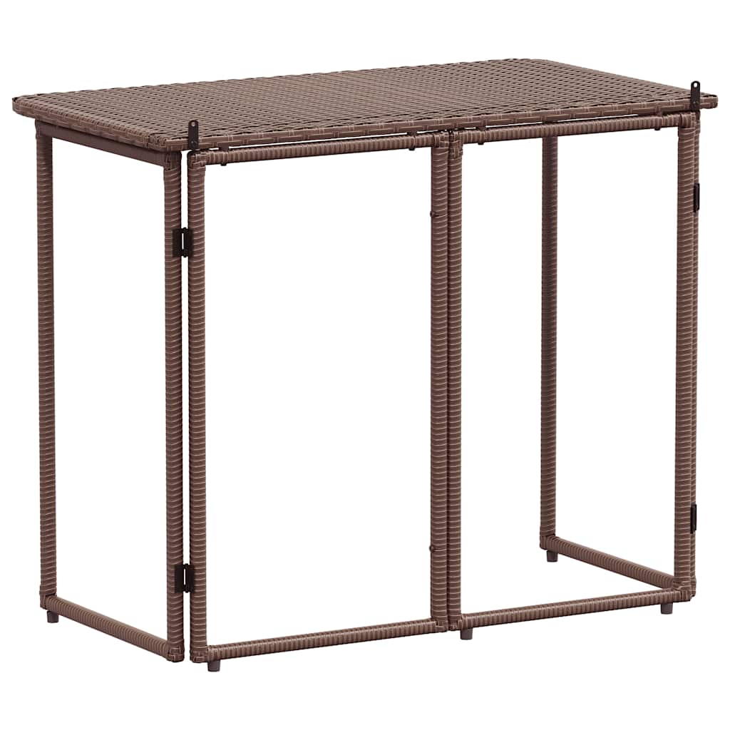 vidaXL Tuintafel inklapbaar 90x51x75 cm poly rattan zwart