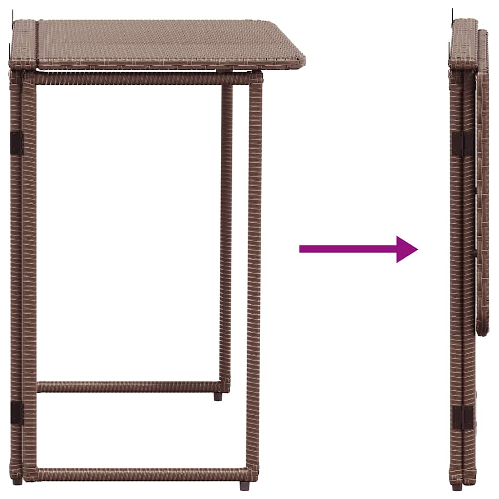 vidaXL Tuintafel inklapbaar 90x51x75 cm poly rattan zwart