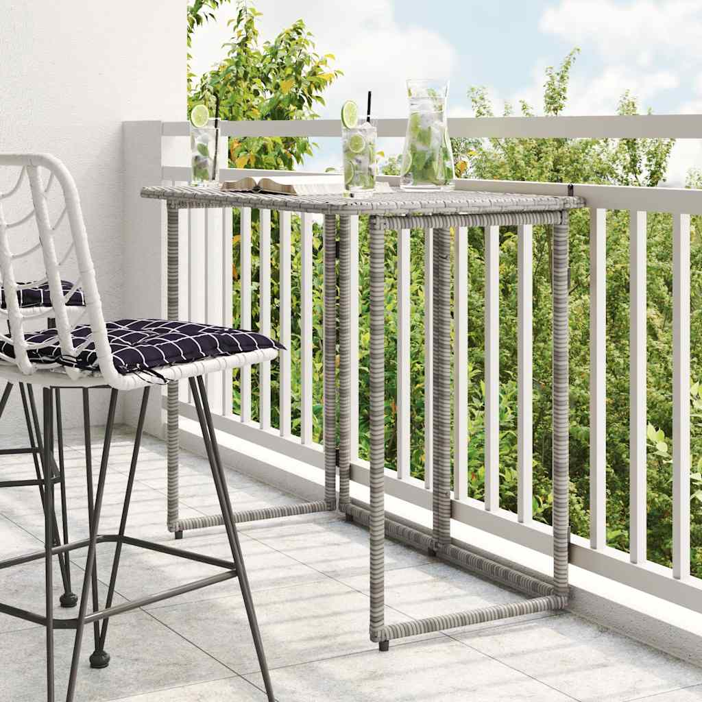 vidaXL Tuintafel inklapbaar 90x51x75 cm poly rattan zwart