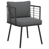 vidaXL Tuinstoel met kussens poly rattan zwart