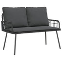 vidaXL Tuinstoel met kussens poly rattan zwart