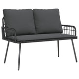 vidaXL Tuinstoel met kussens poly rattan zwart