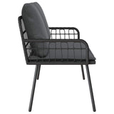 vidaXL Tuinstoel met kussens poly rattan zwart