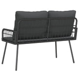 vidaXL Tuinstoel met kussens poly rattan zwart