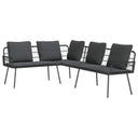 vidaXL Bank met kussen Grijs 61.5 x 123 x 82cm Metaal