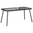 vidaXL Salontafel Zwart 90 x 45 x 43 cm Poly Rattan en glas