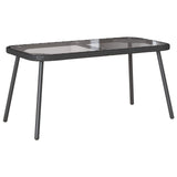 vidaXL Salontafel Zwart 90 x 45 x 43 cm Poly Rattan en glas