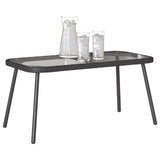 vidaXL Salontafel Zwart 90 x 45 x 43 cm Poly Rattan en glas
