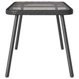 vidaXL Salontafel Zwart 90 x 45 x 43 cm Poly Rattan en glas