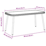 vidaXL Salontafel Zwart 90 x 45 x 43 cm Poly Rattan en glas