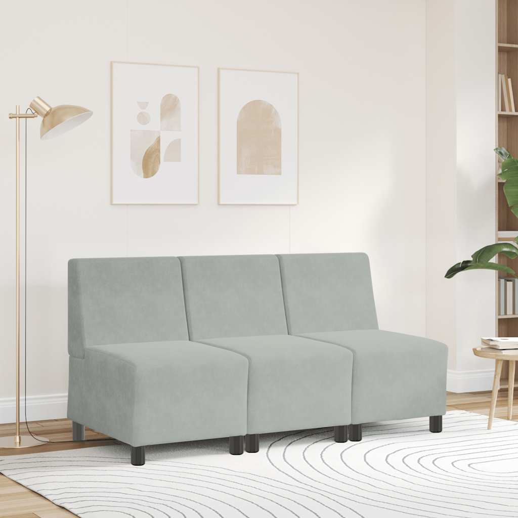 vidaXL Modulaire Sofa Eenheid Armless 2 pcs Lichtgrijs 55 x 74 x 82 cm