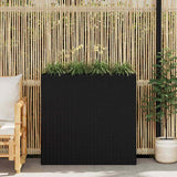 vidaXL Plantenbak verhoogd met 4 potten 2 st poly rattan grijs