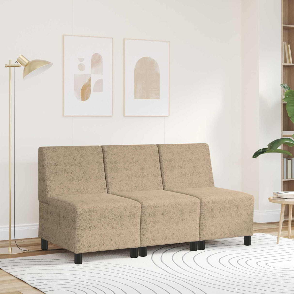 vidaXL Modulaire Sofa Eenheid Armless 2 pcs Bruin 55 x 74 x 82 cm