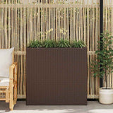 vidaXL Plantenbak verhoogd met 4 potten 2 st poly rattan grijs