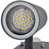 Wall light with sensor LED cylindrical stainless steel black