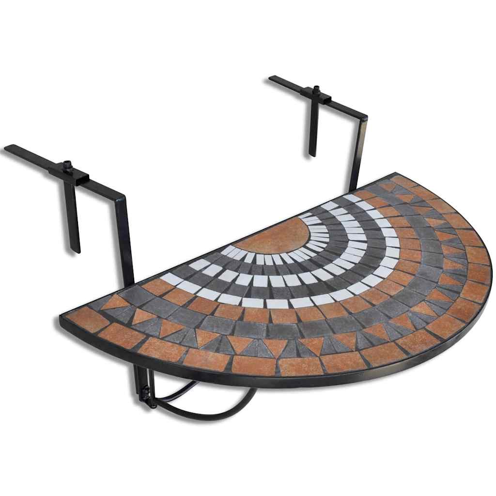 vidaXL Balkontafel hangend mozaïek terracottakleurig