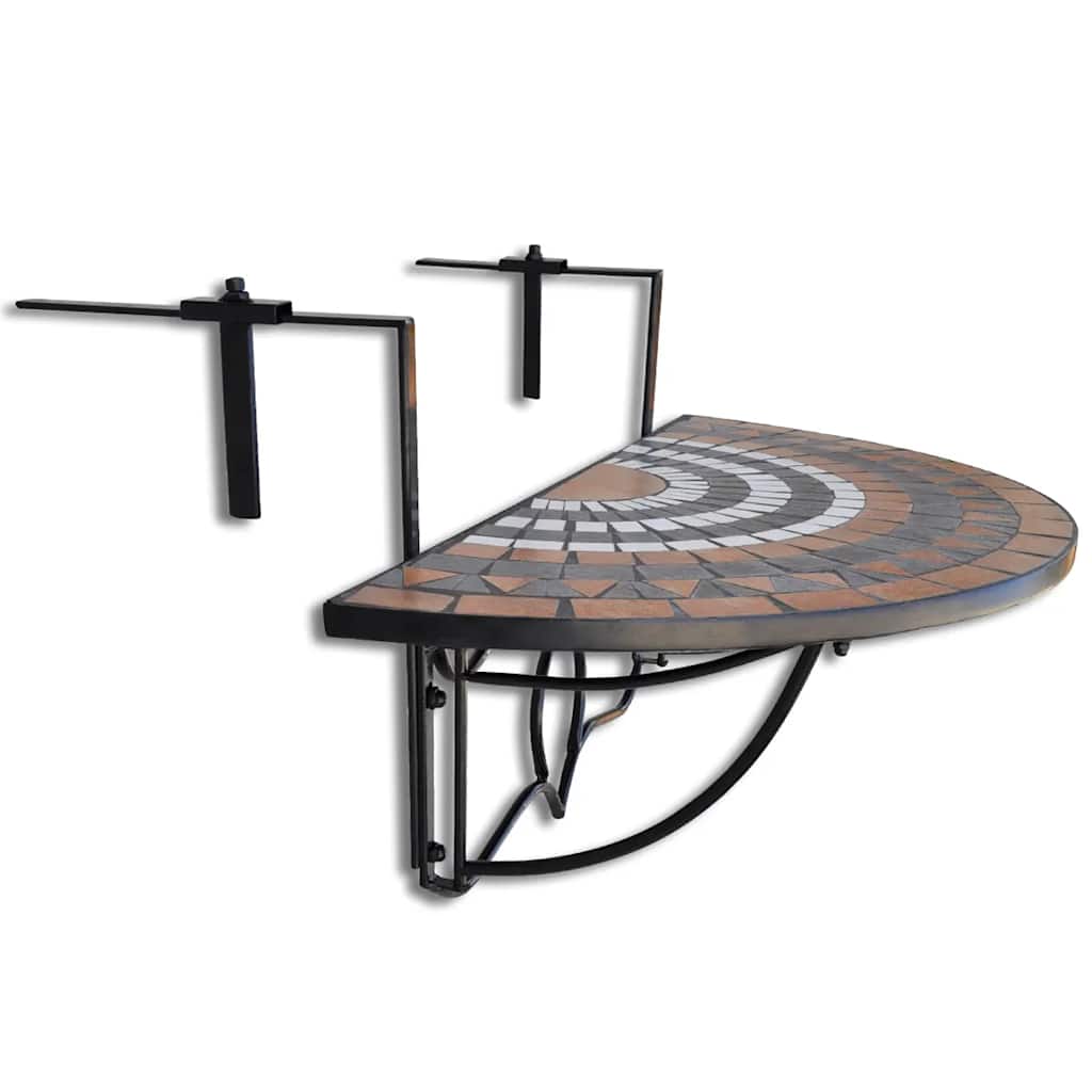 vidaXL Balkontafel hangend mozaïek terracottakleurig