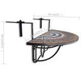 vidaXL Balkontafel hangend mozaïek terracottakleurig