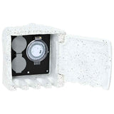 vidaXL Garden Power Socket 4-Way Waterproof Resin White