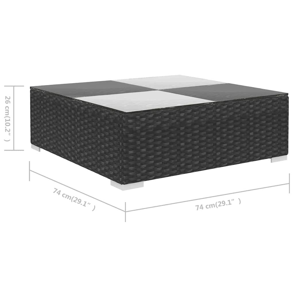 vidaXL 6-delige Loungeset met kussens poly rattan bruin